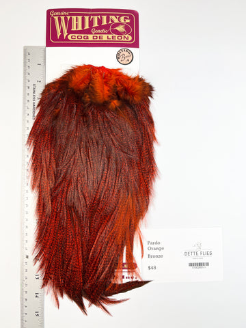 Pardo dyed Orange - Whiting Coq de Leon Rooster Saddle | Bronze Grade
