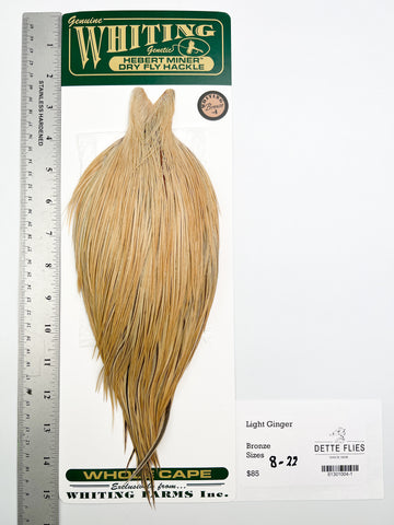 Light Ginger - Whiting Hebert Rooster Cape | Bronze Grade