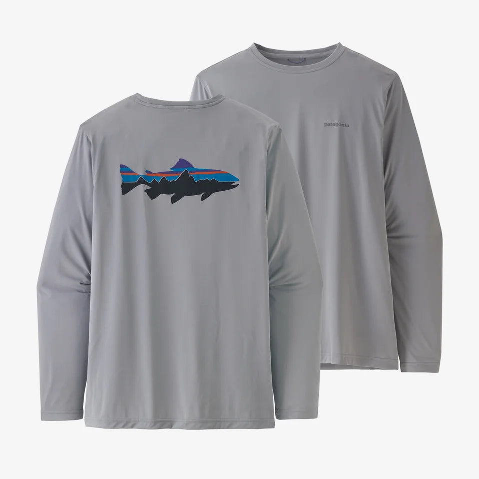 Patagonia 52147 M's Long-Sleeved Capilene Cool Daily Fish Graphic Shirt