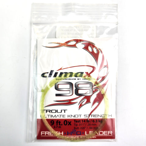 Climax 98 Trout Leader - 9ft 0X 14lb