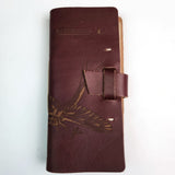 Rustico Mayfly Leather Fly Fishing Log - Burgundy