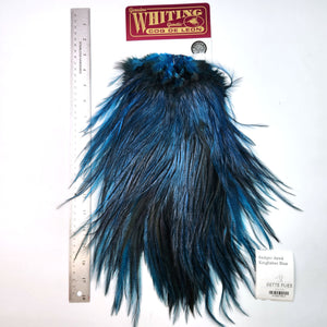 Badger dyed Kingfisher Blue - Whiting Coq de Leon Rooster Saddle | Silver Grade (#2)