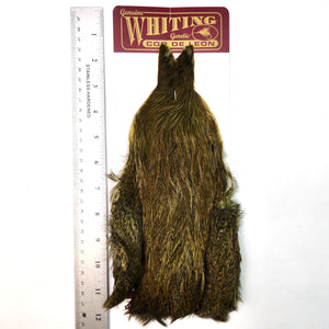 Speckled dyed Olive - Whiting Coq de Leon Hen Cape (#3)