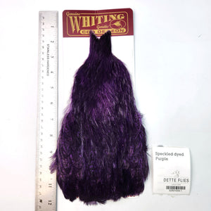 Speckled dyed Purple - Whiting Coq de Leon Hen Cape (#1)