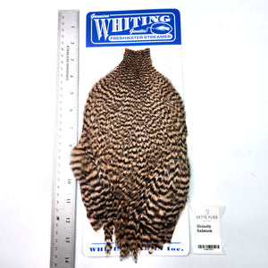 Grizzly dyed Salmon - Whiting Freshwater Streamer Rooster Cape (#1)