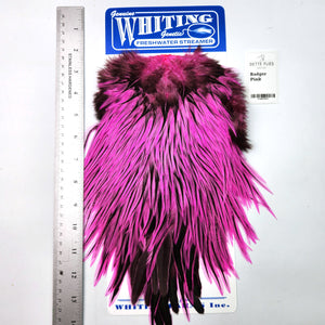 Badger dyed Pink - Whiting Freshwater Streamer Rooster Saddle (#1)