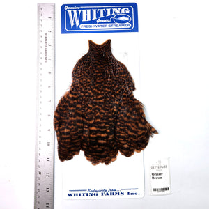 Grizzly dyed Brown - Whiting Freshwater Streamer Hen Cape (#1)