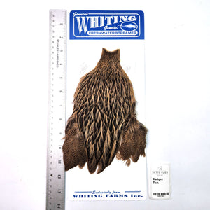 Badger dyed Tan - Whiting Freshwater Streamer Hen Cape (#1)