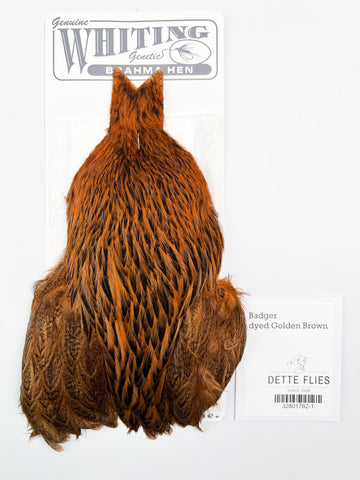 Badger dyed Golden Brown - Whiting Brahma Hen Cape