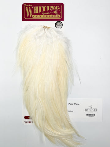 Pure White - Whiting Coq de Leon Rooster Saddle | Silver Grade