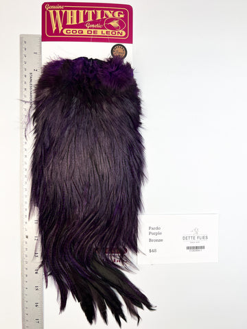 Pardo dyed Purple - Whiting Coq de Leon Rooster Saddle | Bronze Grade
