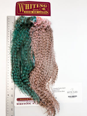 Grizzly Pardo Shell Pink / Silver Doc Blue - Whiting Coq de Leon Saddle Predator Pack