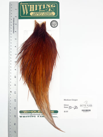 Medium Ginger - Whiting Hebert Rooster Cape | Silver Grade