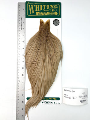 Light Tan Dun - Whiting Hebert Rooster Cape | Silver Grade (#2)