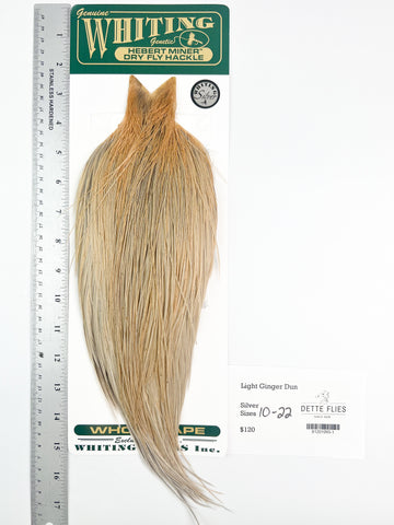 Light Ginger Dun - Whiting Hebert Rooster Cape | Silver Grade