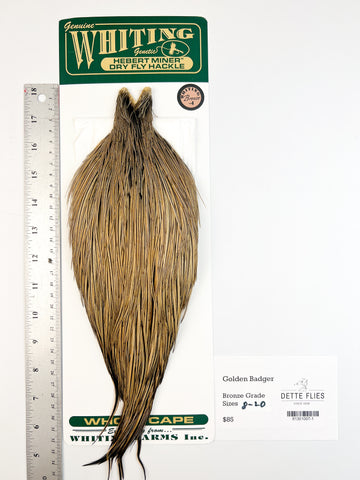 Golden Badger - Whiting Hebert Rooster Cape| Bronze Grade