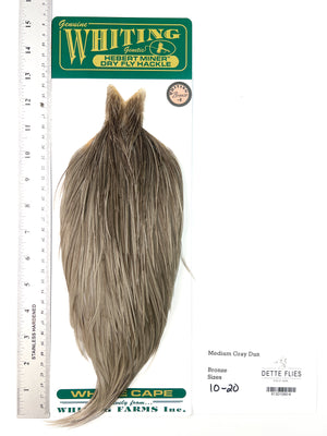 Medium Gray Dun - Whiting Hebert Rooster Cape | Bronze Grade