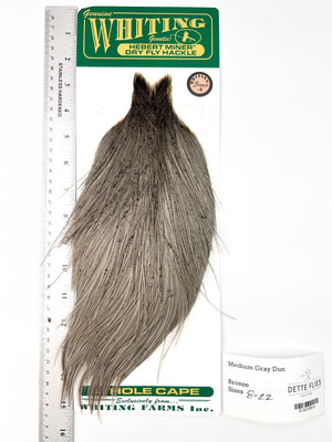 Medium Gray Dun - Whiting Hebert Rooster Cape | Bronze Grade (#6)