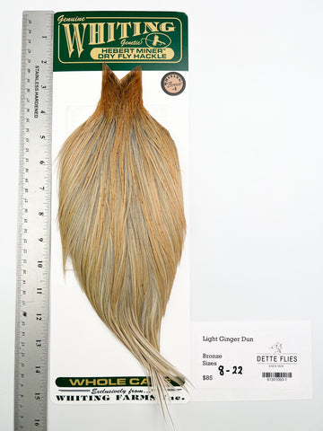 Light Ginger Dun - Whiting Hebert Rooster Cape | Bronze Grade