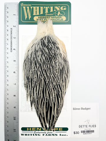 Whiting Hebert Hen Cape - Silver Badger