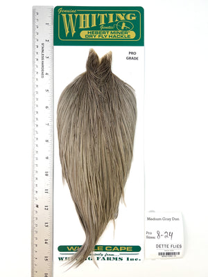 Medium Gray Dun - Whiting Hebert Rooster Cape | Pro Grade (#10)