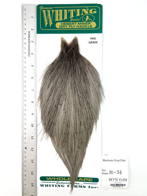 Medium Gray Dun - Whiting Hebert Rooster Cape | Pro Grade (#13)