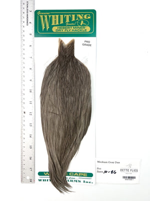 Medium Gray Dun - Whiting Hebert Rooster Cape | Pro Grade (#7)