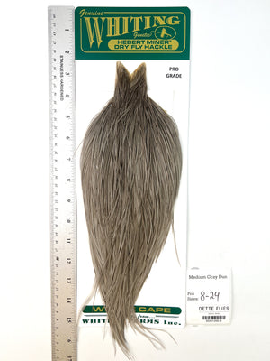 Medium Gray Dun - Whiting Hebert Rooster Cape | Pro Grade (#8)