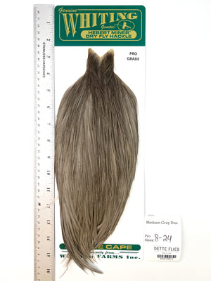 Medium Gray Dun - Whiting Hebert Rooster Cape | Pro Grade (#9)