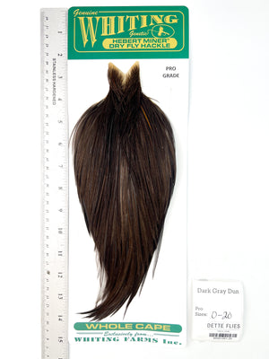 Dark Gray Dun - Whiting Hebert Rooster Cape | Pro Grade (#20)