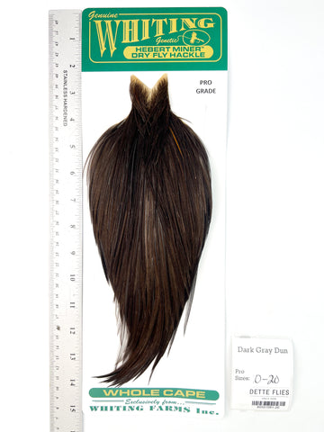 Dark Gray Dun - Whiting Hebert Rooster Cape | Pro Grade (#20)