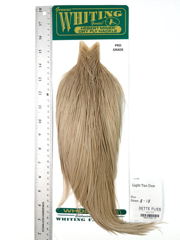 Light Tan Dun - Whiting Hebert Rooster Cape | Pro Grade (#14)