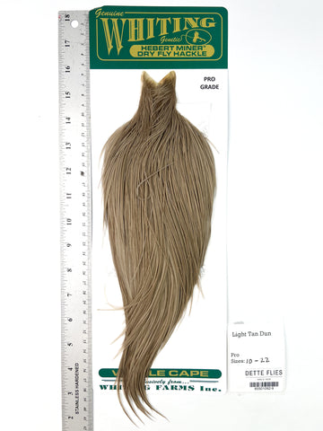 Light Tan Dun - Whiting Hebert Rooster Cape | Pro Grade (#9)