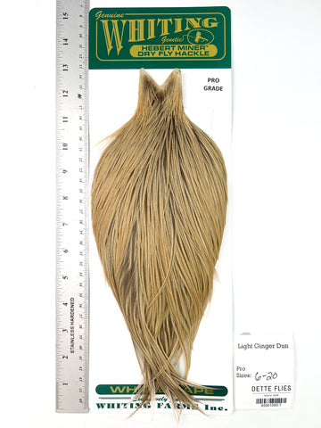 Light Ginger Dun - Whiting Hebert Rooster Cape | Pro Grade (#7)