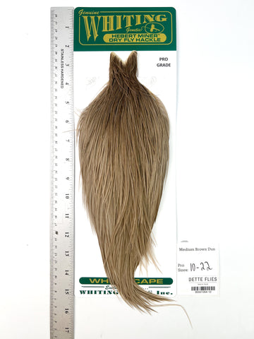 Medium Brown Dun - Whiting Hebert Rooster Cape | Pro Grade (#10)