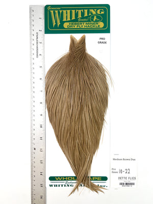 Medium Brown Dun - Whiting Hebert Rooster Cape | Pro Grade (#12)