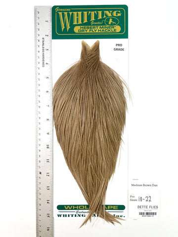 Medium Brown Dun - Whiting Hebert Rooster Cape | Pro Grade (#12)