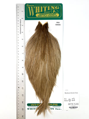 Medium Brown Dun - Whiting Hebert Rooster Cape | Pro Grade (#13)
