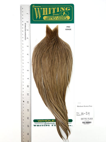 Medium Brown Dun - Whiting Hebert Rooster Cape | Pro Grade (#7)