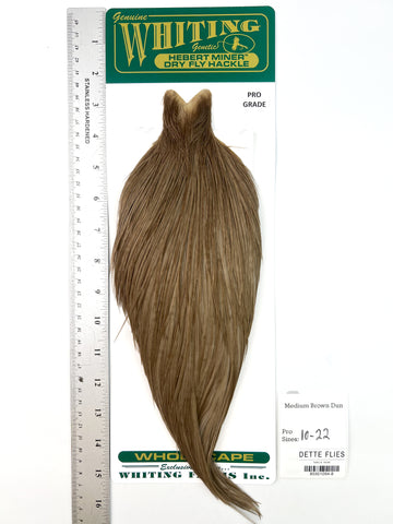 Medium Brown Dun - Whiting Hebert Rooster Cape | Pro Grade (#8)
