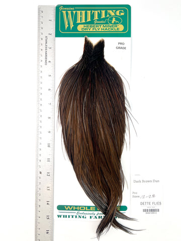 Dark Brown Dun - Whiting Hebert Rooster Cape | Pro Grade (#5)