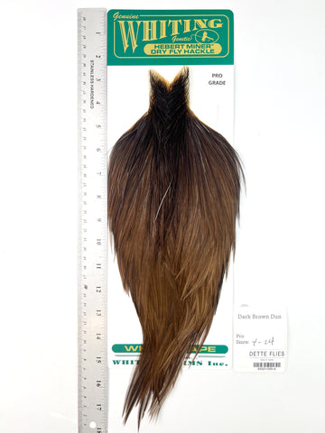 Dark Brown Dun - Whiting Hebert Rooster Cape | Pro Grade (#6)