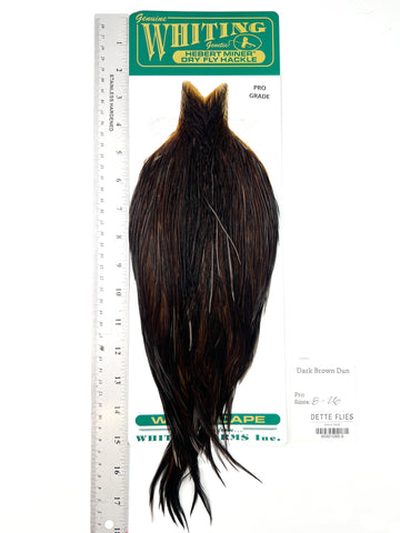 Dark Brown Dun - Whiting Hebert Rooster Cape | Pro Grade (#9)