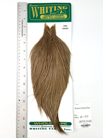 Brown Gray Dun - Whiting Hebert Rooster Cape | Pro Grade (#7)