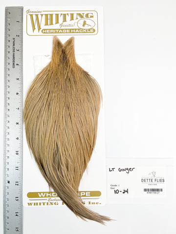 Light Ginger - Whiting Heritage Hackle Rooster Cape  - Grade 1