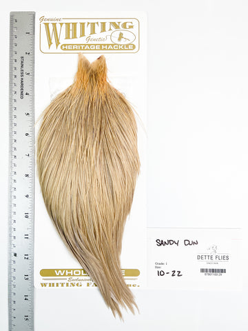 Sandy Dun - Whiting Heritage Hackle Rooster Cape  - Grade 1