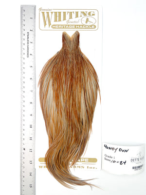 Honey Dun - Whiting Heritage Hackle Rooster Cape - Grade 1 (#41)