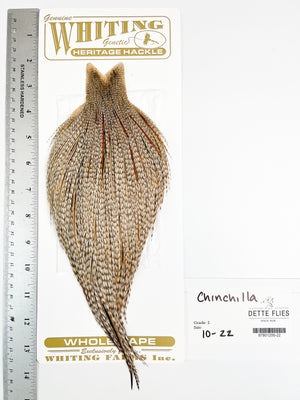 Chinchilla - Whiting Heritage Hackle Rooster Cape  - Grade 2