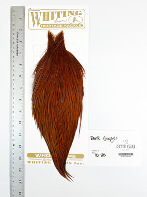 Dark Ginger - Whiting Heritage Hackle Rooster Cape  - Grade 2