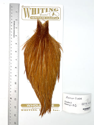 Medium Ginger - Whiting Heritage Hackle Rooster Cape - Grade 2 (#53)